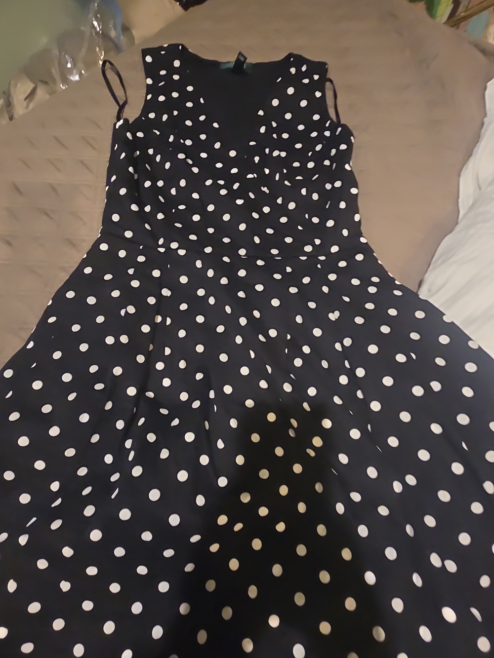 Ralph Lauren Black and White Polka Dot Dress